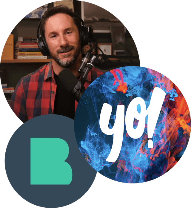 Rob with Yo! Podcast and Bold logos